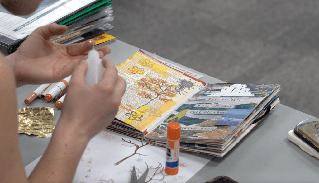 A journal with decor